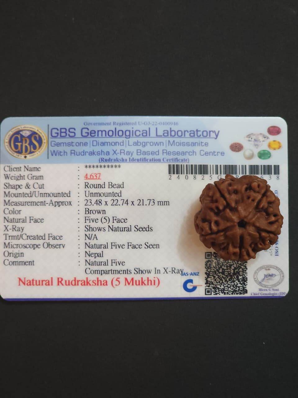 5 Mukhi Nepali Rudraksha