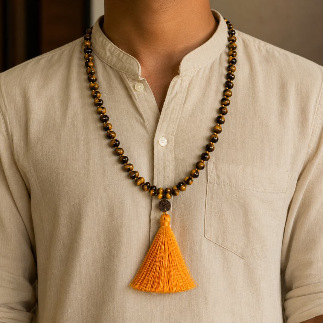 Tiger Eye With Cutting 108 Bead image 2