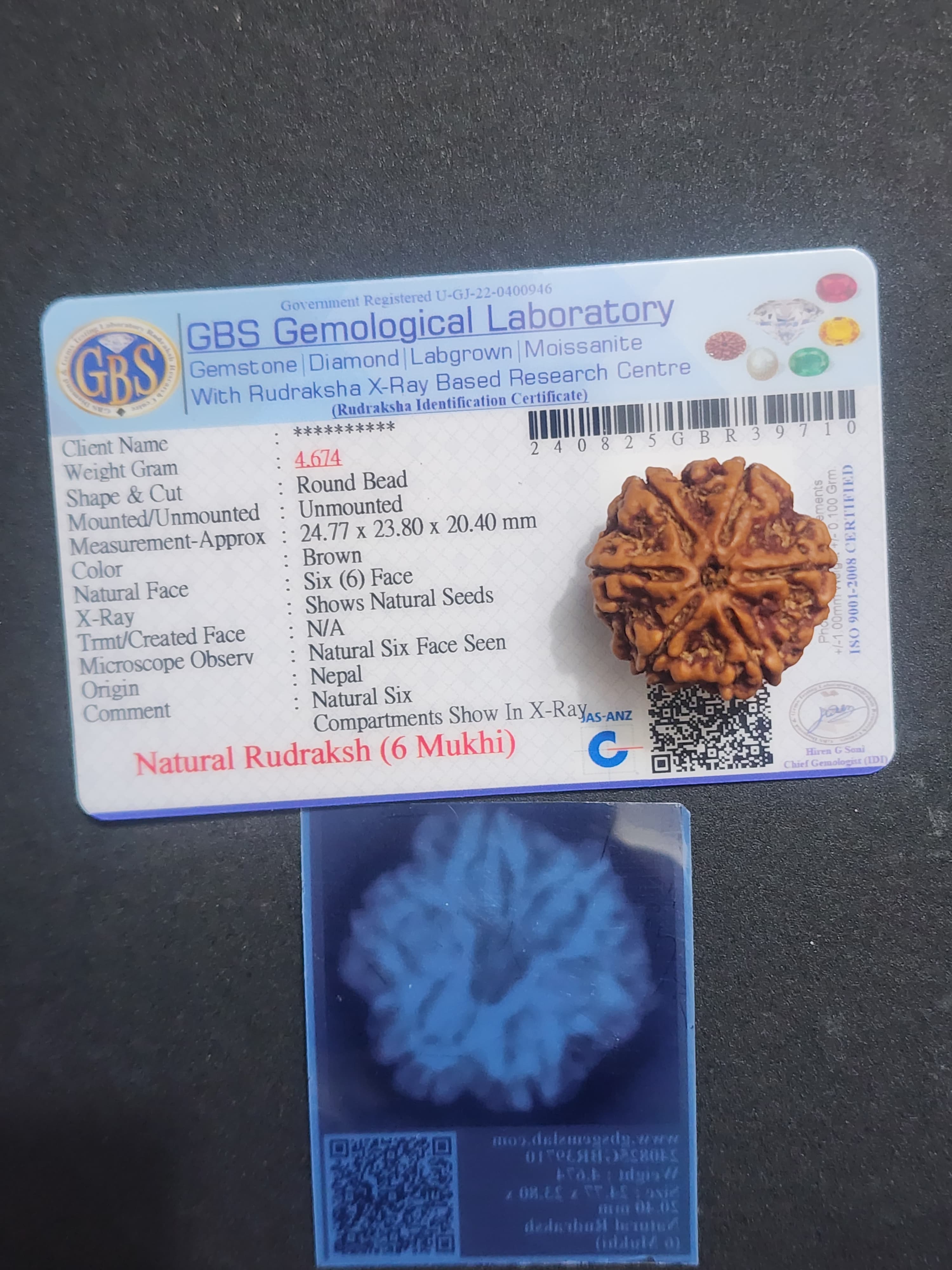 6 Mukhi Nepali Rudraksha image 2