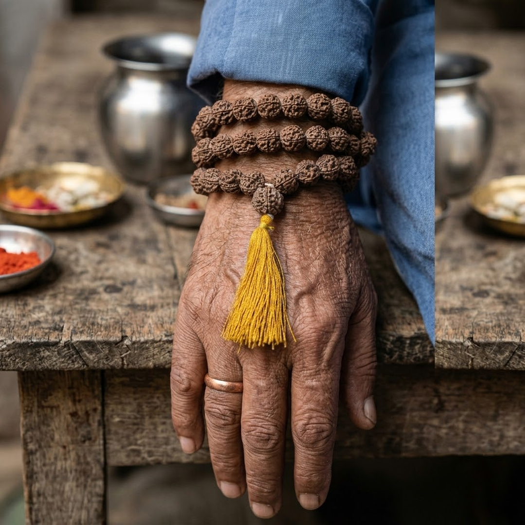 5 mukhi kantha mala 54+1 beeds image 3
