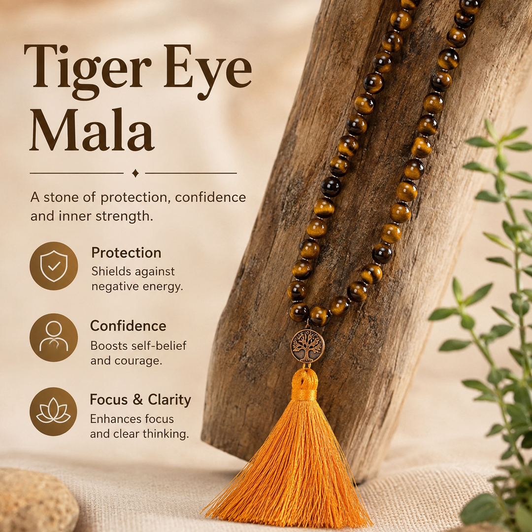 Tiger Eye With Cutting 108 Bead image 4