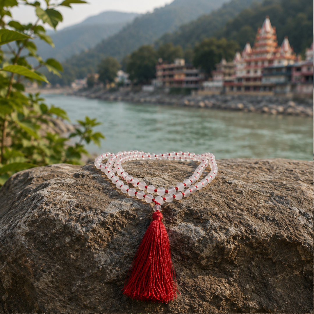Rose Quartz With Cutting 108 Bead image 3