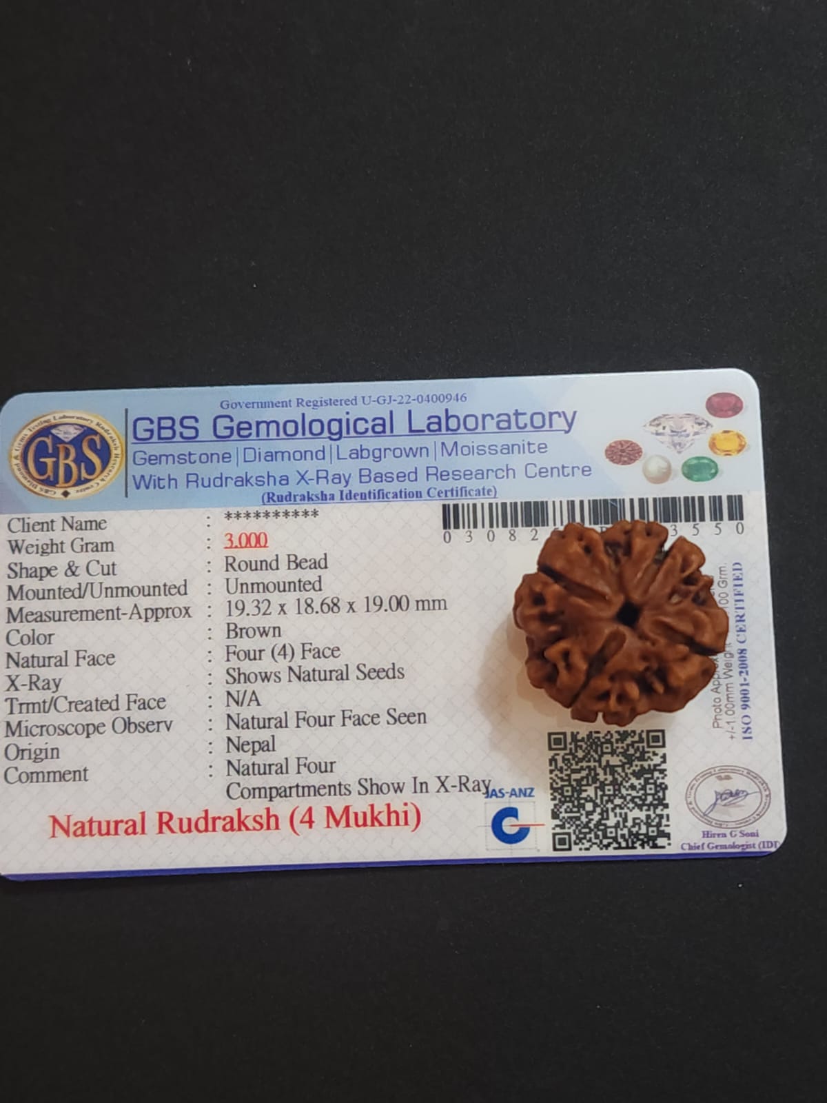 4 Mukhi Nepali Rudraksha image 3