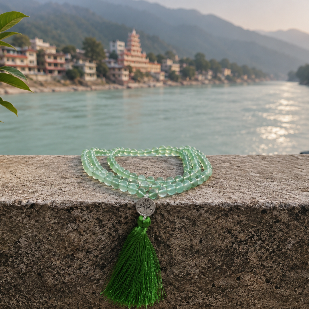 Green Aveturin With Cutting 108 Bead image 3