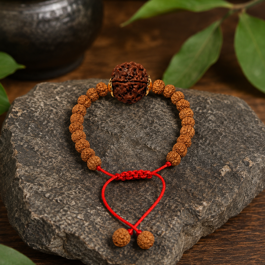 5 mukhi with kantha bracelet image 2