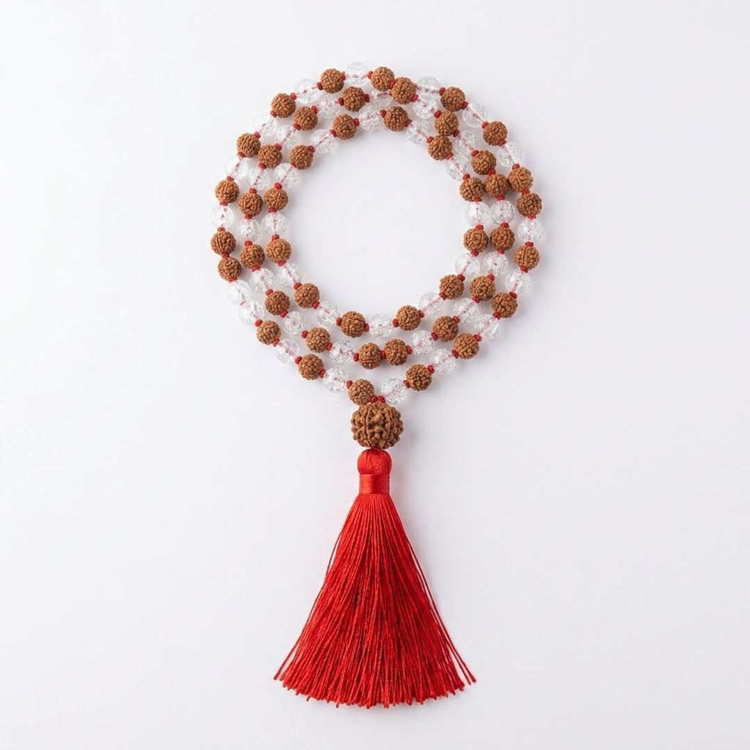 spatik and rudraksha mala