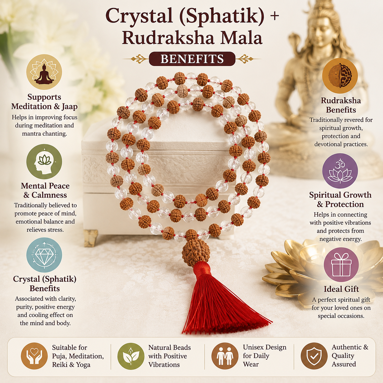 spatik and rudraksha mala image 4