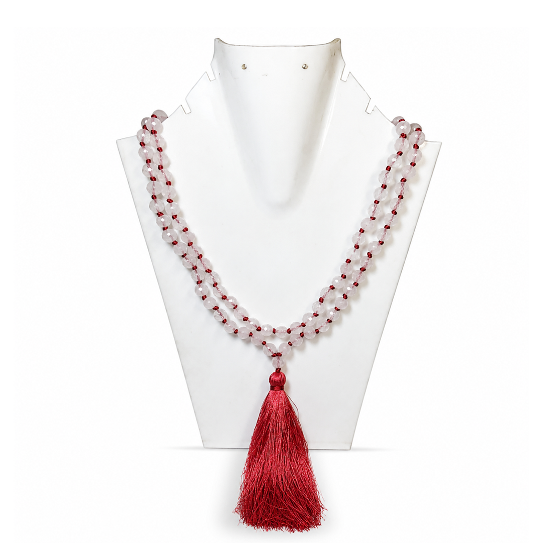 Rose Quartz With Cutting 108 Bead