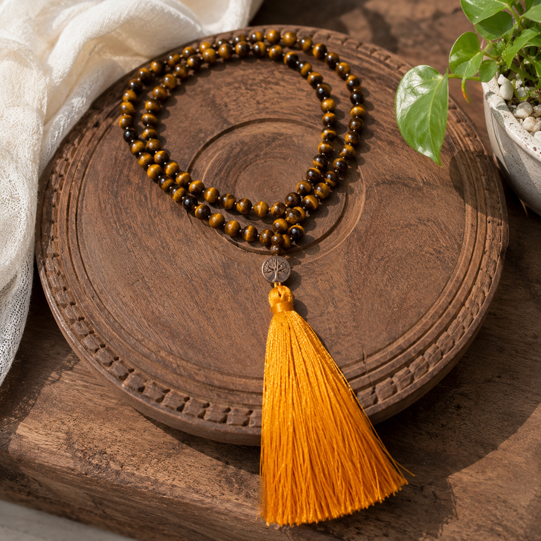 Tiger Eye With Cutting 108 Bead image 3