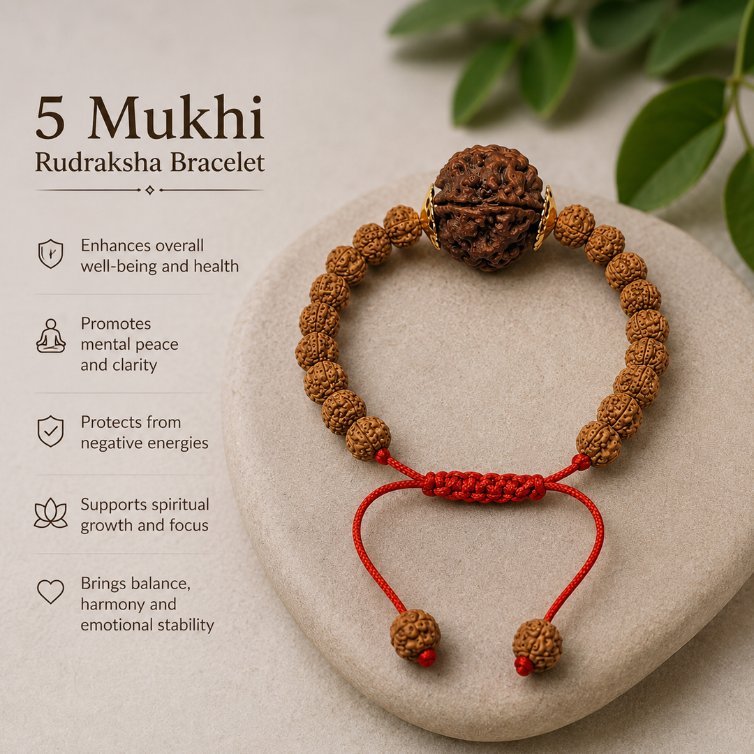 5 mukhi with kantha bracelet image 4