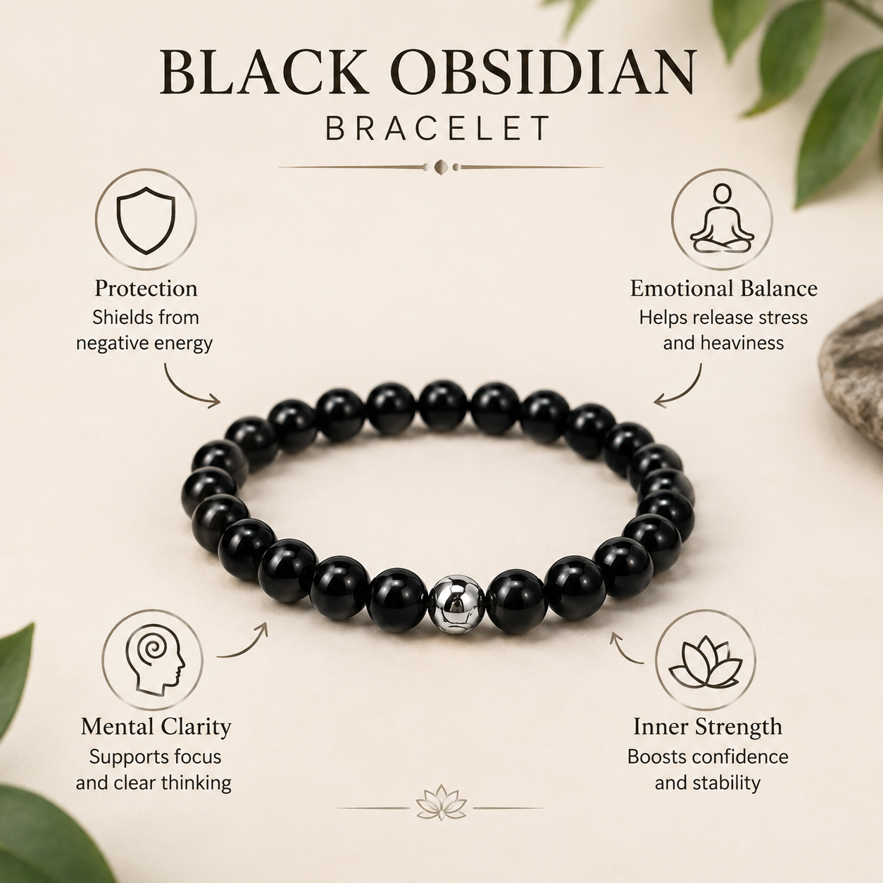  black obsidian bracelet image 4